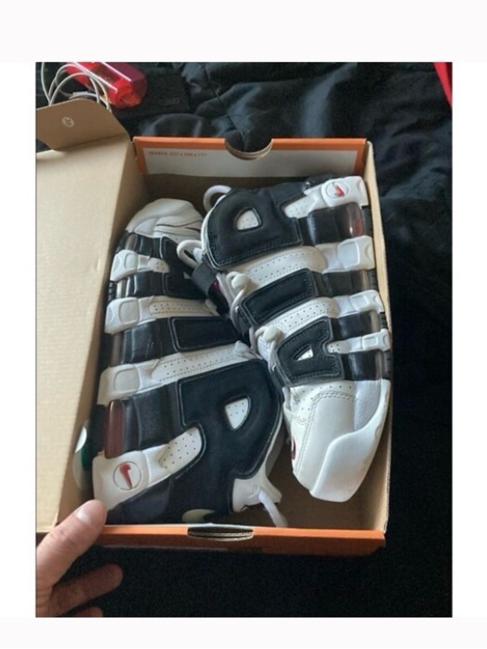 Nike Air More Uptempo 96 White Black Red Size 9 Mens